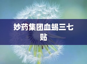 妙药集团血蝎三七贴