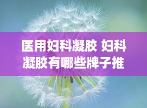 医用妇科凝胶 妇科凝胶有哪些牌子推荐下