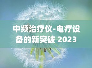 中频治疗仪-电疗设备的新突破 2023年中频治疗仪十大品牌名次榜,中频电疗仪哪个牌子比较好