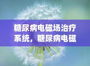 糖尿病电磁场治疗系统，糖尿病电磁场治疗系统的作用