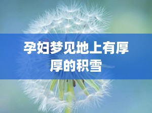 孕妇梦见地上有厚厚的积雪