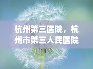 杭州第三医院，杭州市第三人民医院门诊电话