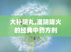 大补阴丸,滋阴降火的经典中药方剂