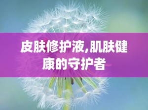 皮肤修护液,肌肤健康的守护者