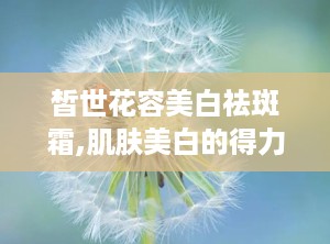 皙世花容美白祛斑霜,肌肤美白的得力助手