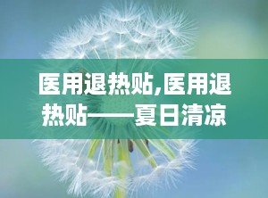 医用退热贴,医用退热贴——夏日清凉守护者