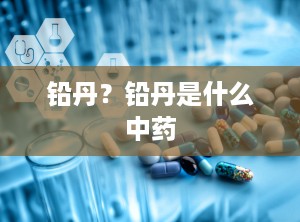 铅丹？铅丹是什么中药