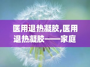 医用退热凝胶,医用退热凝胶——家庭护理的得力助手