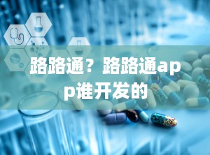 路路通？路路通app谁开发的