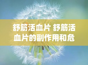 舒筋活血片 舒筋活血片的副作用和危害