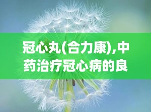 冠心丸(合力康),中药治疗冠心病的良方