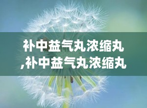 补中益气丸浓缩丸,补中益气丸浓缩丸——传统中药的现代应用