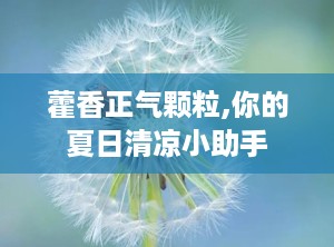 藿香正气颗粒,你的夏日清凉小助手