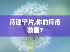 痔速宁片,你的痔疮救星？