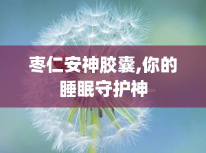 枣仁安神胶囊,你的睡眠守护神