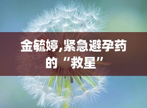 金毓婷,紧急避孕药的“救星”