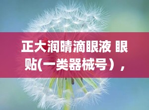 正大润晴滴眼液 眼贴(一类器械号）,滋润你的双眼