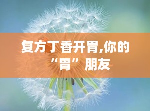 复方丁香开胃,你的“胃”朋友