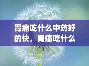 胃痛吃什么中药好的快，胃痛吃什么中药好的快一点