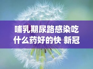 哺乳期尿路感染吃什么药好的快 新冠咳嗽吃什么药