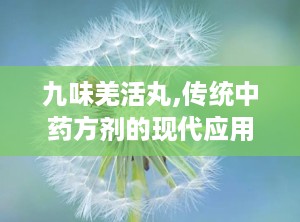 九味羌活丸,传统中药方剂的现代应用与疗效解析