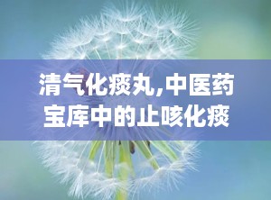 清气化痰丸,中医药宝库中的止咳化痰良方