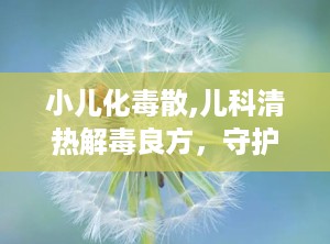 小儿化毒散,儿科清热解毒良方，守护宝宝健康之道