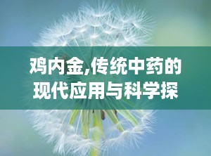 鸡内金,传统中药的现代应用与科学探索