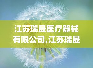 江苏瑞晟医疗器械有限公司,江苏瑞晟医疗器械有限公司引领医疗器械行业新篇章