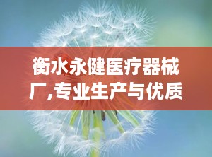 衡水永健医疗器械厂,专业生产与优质服务并重的医疗设备制造商