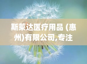 斯莱达医疗用品 (惠州)有限公司,专注品质创新，助力全球公共卫生事业