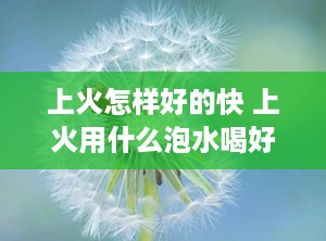 上火怎样好的快 上火用什么泡水喝好